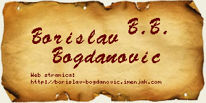 Borislav Bogdanović vizit kartica